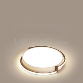 Modern Contemporary Round Stainless Steel Flush Mount Ceiling Light