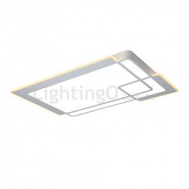 Modern Contemporary Rectangle Aluminum Alloy Acrylic Flush Mount Ceiling Light