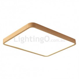 Modern Contemporary Rectangle Wood Flush Mount Ceiling Light