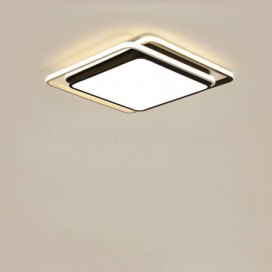 Modern Contemporary Square Stainless Steel Flush Mount Ceiling Light