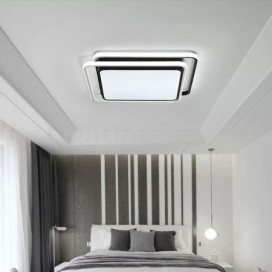 Modern Contemporary Square Stainless Steel Flush Mount Ceiling Light