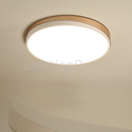 Modern Contemporary Round Stainless Steel Flush Mount Ceiling Light