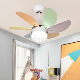 Modern Contemporary Children's Room Stainless Steel Ceiling Fans with Light