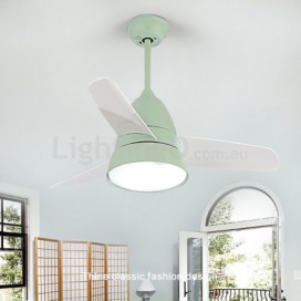 Modern Contemporary Children's Room Stainless Steel Ceiling Fans with Light