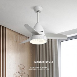 Modern Contemporary Children's Room Stainless Steel Ceiling Fans with Light