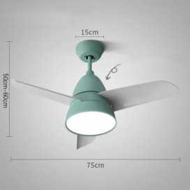 Modern Contemporary Children's Room Stainless Steel Ceiling Fans with Light