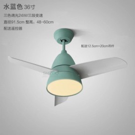 Modern Contemporary Children's Room Stainless Steel Ceiling Fans with Light