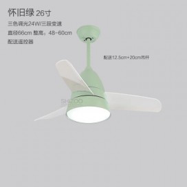 Modern Contemporary Children's Room Stainless Steel Ceiling Fans with Light