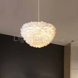 European Feather Fabric Pendant Light