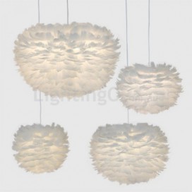 European Feather Fabric Pendant Light