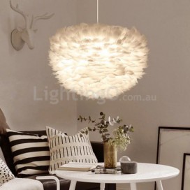 European Feather Fabric Pendant Light