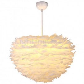 European Feather Fabric Pendant Light