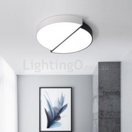 Modern Contemporary Round Stainless Steel Flush Mount Ceiling Light