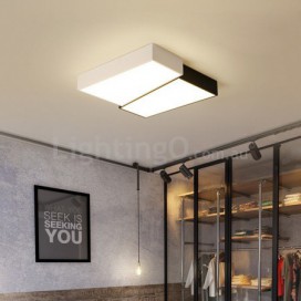 Modern Contemporary Square Stainless Steel Flush Mount Ceiling Light