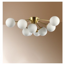 Fine Brass 9 Light Flush Mount Ceiling Light