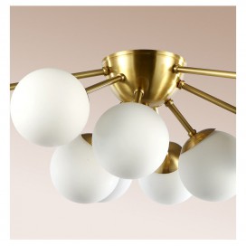 Fine Brass 9 Light Flush Mount Ceiling Light