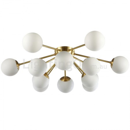 Fine Brass 12 Light Flush Mount Ceiling Light