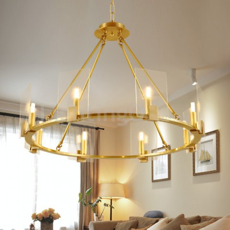 Fine Brass 8 Light Chandelier