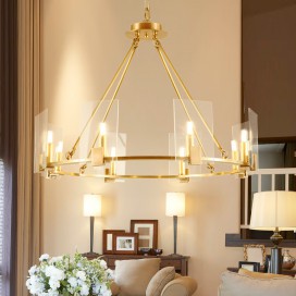 Fine Brass 8 Light Chandelier