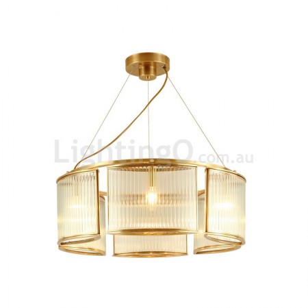 Fine Brass 6 Light Chandelier