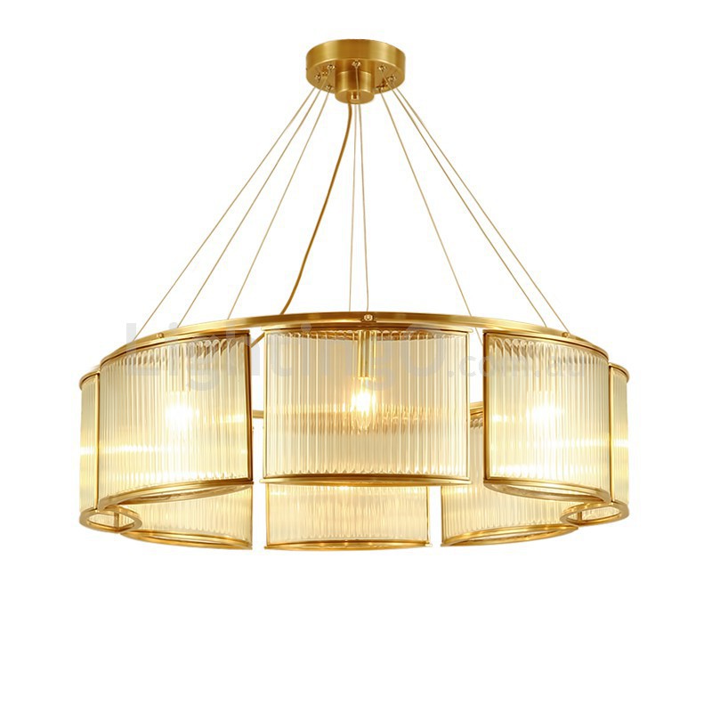 Brass drum on sale shade chandelier
