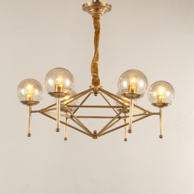 Fine Brass 6 Light Chandelier