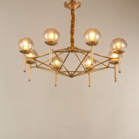 Fine Brass 8 Light Chandelier