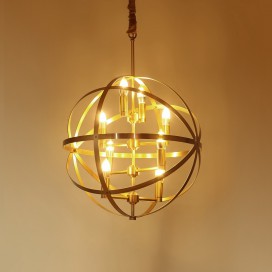 Globe Fine Brass Candle Chandelier