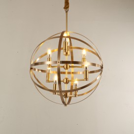 Globe Fine Brass Candle Chandelier