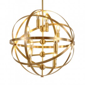 Globe Fine Brass Candle Chandelier