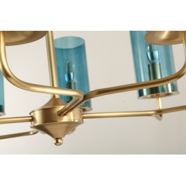 30 Light Fine Brass Chandelier with Glass Shades