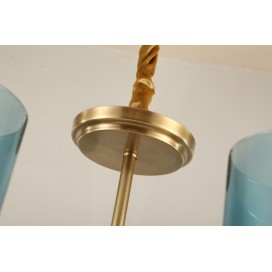 30 Light Fine Brass Chandelier with Glass Shades