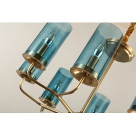 30 Light Fine Brass Chandelier with Glass Shades