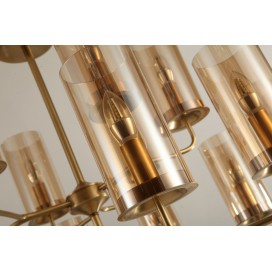 30 Light Fine Brass Chandelier with Glass Shades