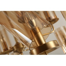 30 Light Fine Brass Chandelier with Glass Shades