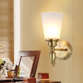 Fine Brass 1 Light Wall Sconce with Glass Shade