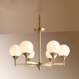 Fine Brass 6 Light Chandelier