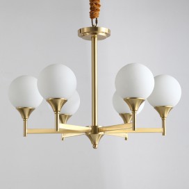 Fine Brass 6 Light Chandelier