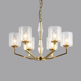 Fine Brass 6 Light Chandelier