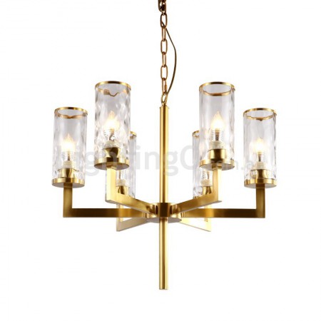 Fine Brass 6 Light Chandelier