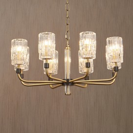 Fine Brass 8 Light Chandelier