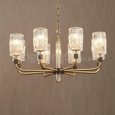 Fine Brass 8 Light Chandelier