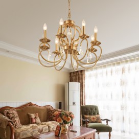 Fine Brass 8 Light Crystal Chandelier