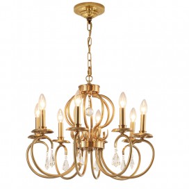 Fine Brass 8 Light Crystal Chandelier