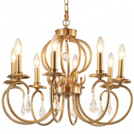 Fine Brass 8 Light Crystal Chandelier