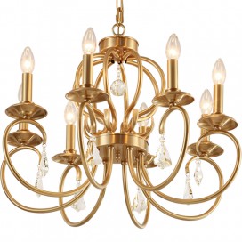 Fine Brass 8 Light Crystal Chandelier