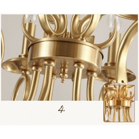 Fine Brass 8 Light Crystal Chandelier