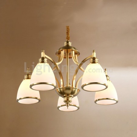 Fine Brass 5 Light Chandelier