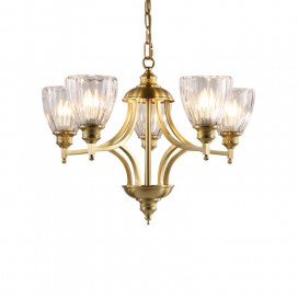 Fine Brass 5 Light Chandelier