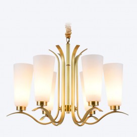 Fine Brass 6 Light Chandelier